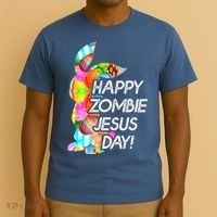 Cute Happy Zombie Jesus Day Easter Bunny For Men Women T-Shirt thumb 3