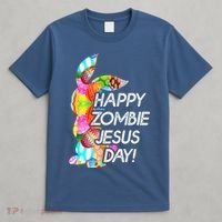 Cute Happy Zombie Jesus Day Easter Bunny For Men Women T-Shirt thumb 4
