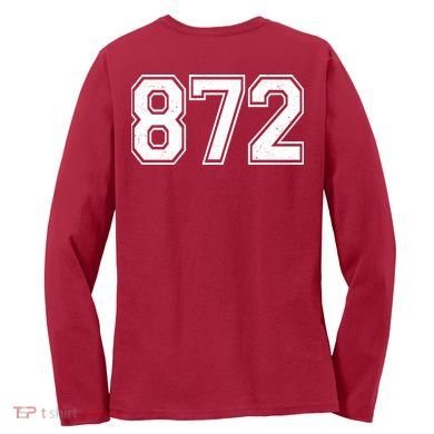 Chicago Illinois Area Code 872 Front And Back Women's Long Sleeve Shirt back