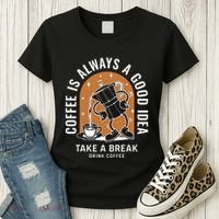Coffee Is Always A Good Idea Take A Break Drink Coffee Women's T-Shirt thumb 3