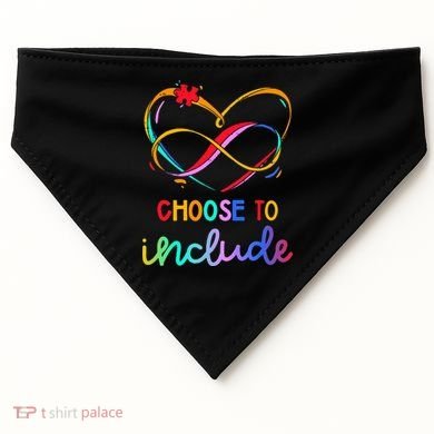 Choose Include Autism Day Teacher School USA-Made Doggie Bandana