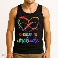 Choose Include Autism Day Teacher School Tank Top thumb 3