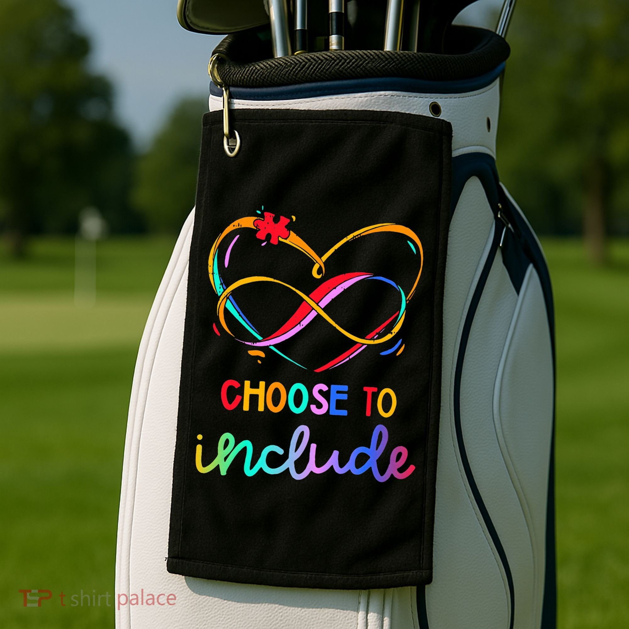 Choose Include Autism Day Teacher School Golf Towel