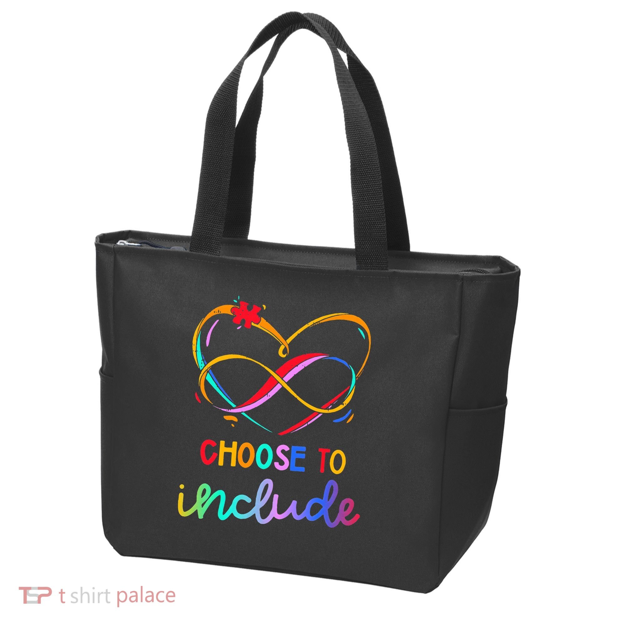 Choose Include Autism Day Teacher School Tote Bag