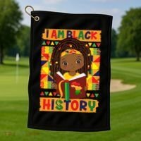 Cute I Am Black History Girl Celebrate Black History Golf Towel thumb 1