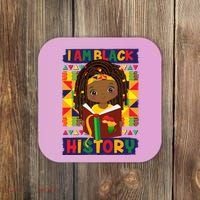 Cute I Am Black History Girl Celebrate Black History Coaster thumb 0