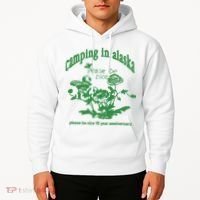 Camping In Alaska Please Be Nice 10 Year Anniversary Hoodie thumb 2