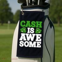 Cash Is Awesome Golf Towel thumb 2