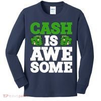 Cash Is Awesome Kids Long Sleeve Shirt thumb 0