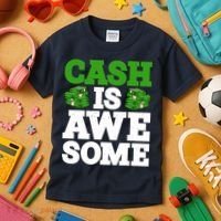 Cash Is Awesome Kids T-Shirt thumb 3