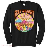 Cute Indie Aesthetic Mushroom Stay Groovy Retro 70s Hippie Sweatshirt thumb 0