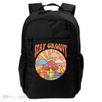 Cute Indie Aesthetic Mushroom Stay Groovy Retro 70s Hippie Backpack thumb 0