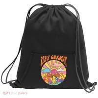Cute Indie Aesthetic Mushroom Stay Groovy Retro 70s Hippie Sweatshirt Cinch Pack Bag thumb 0