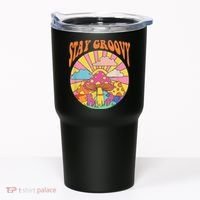 Cute Indie Aesthetic Mushroom Stay Groovy Retro 70s Hippie Tumbler thumb 0