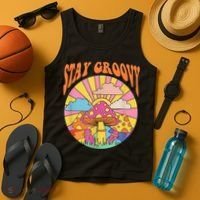 Cute Indie Aesthetic Mushroom Stay Groovy Retro 70s Hippie Tank Top thumb 4