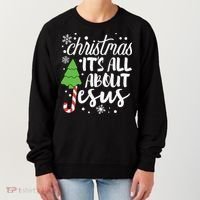 Christmas It's All About Jesus Christmas Tree Gift Women's Sweatshirt thumb 0