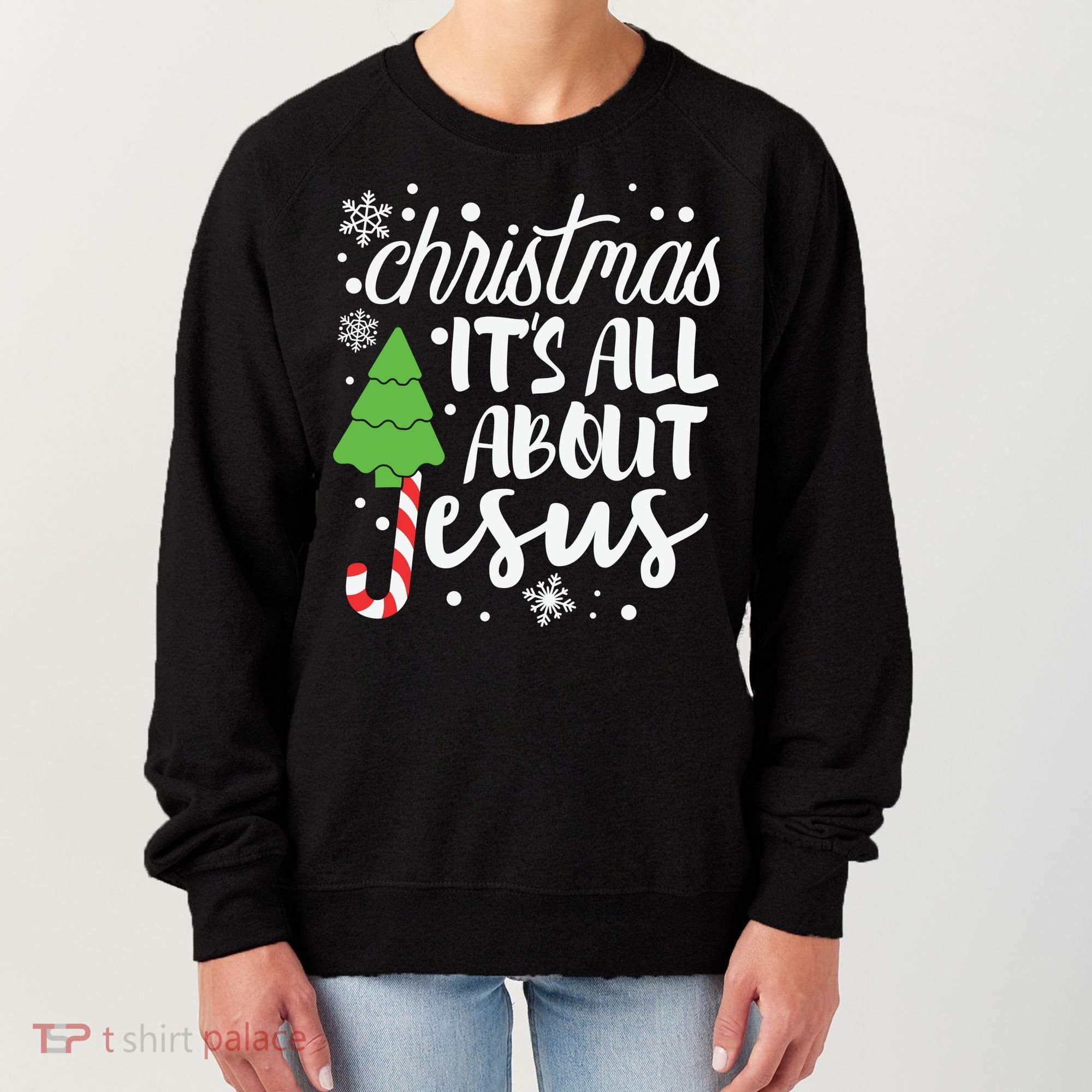 Christmas It's All About Jesus Christmas Tree Gift Women's Sweatshirt