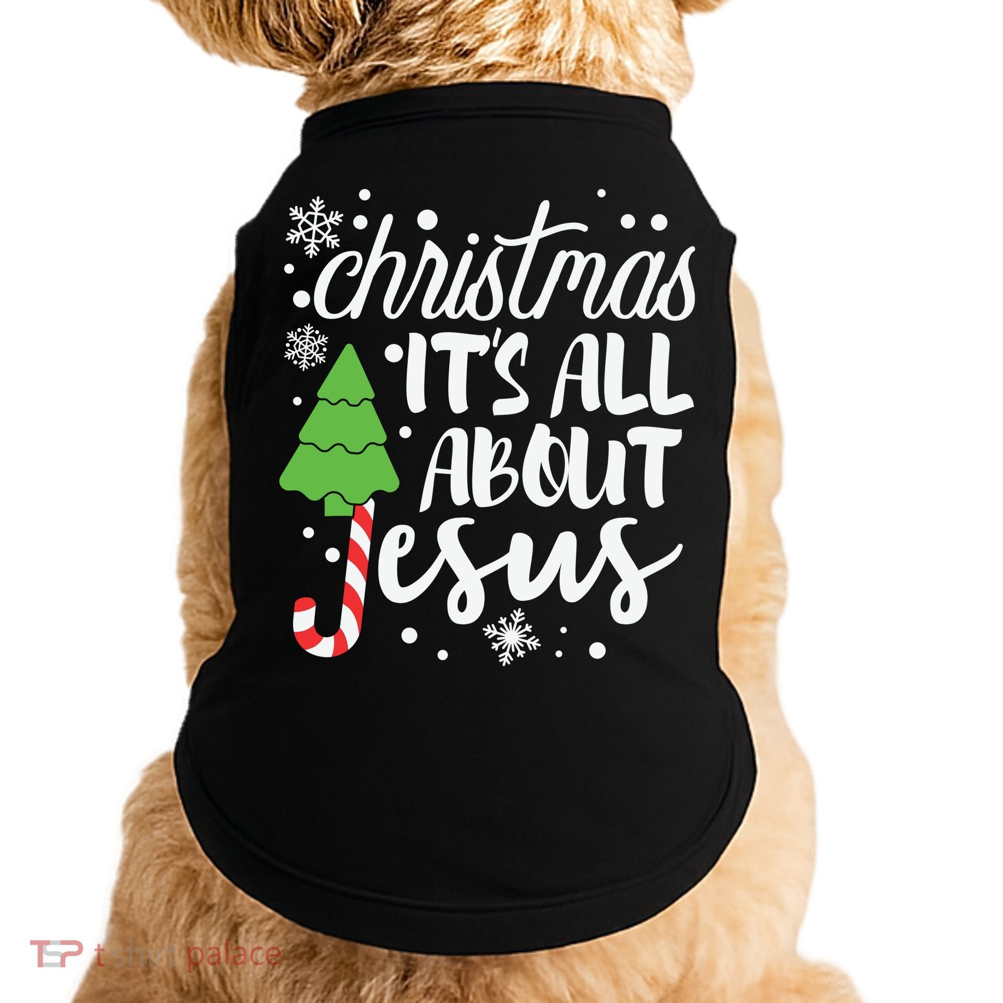 Christmas It's All About Jesus Christmas Tree Gift Doggie Tank