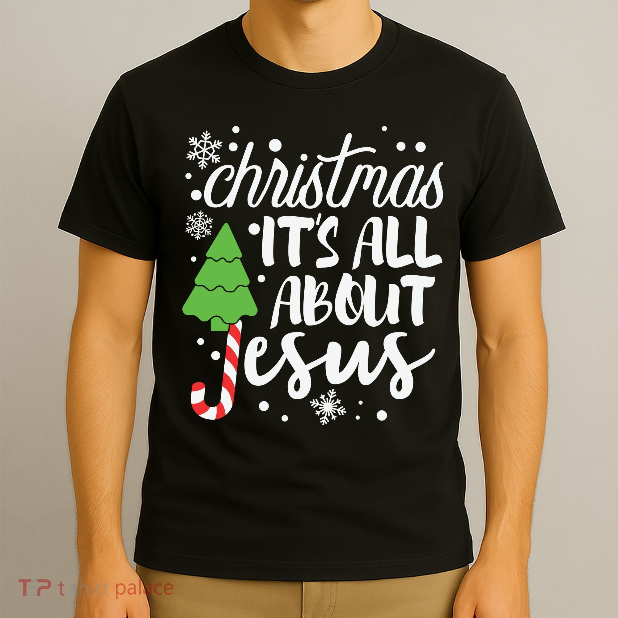 Christmas It's All About Jesus Christmas Tree Gift T-Shirt