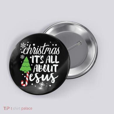 Christmas It's All About Jesus Christmas Tree Gift Button