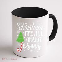 Christmas It's All About Jesus Christmas Tree Gift Coffee Mug thumb 1