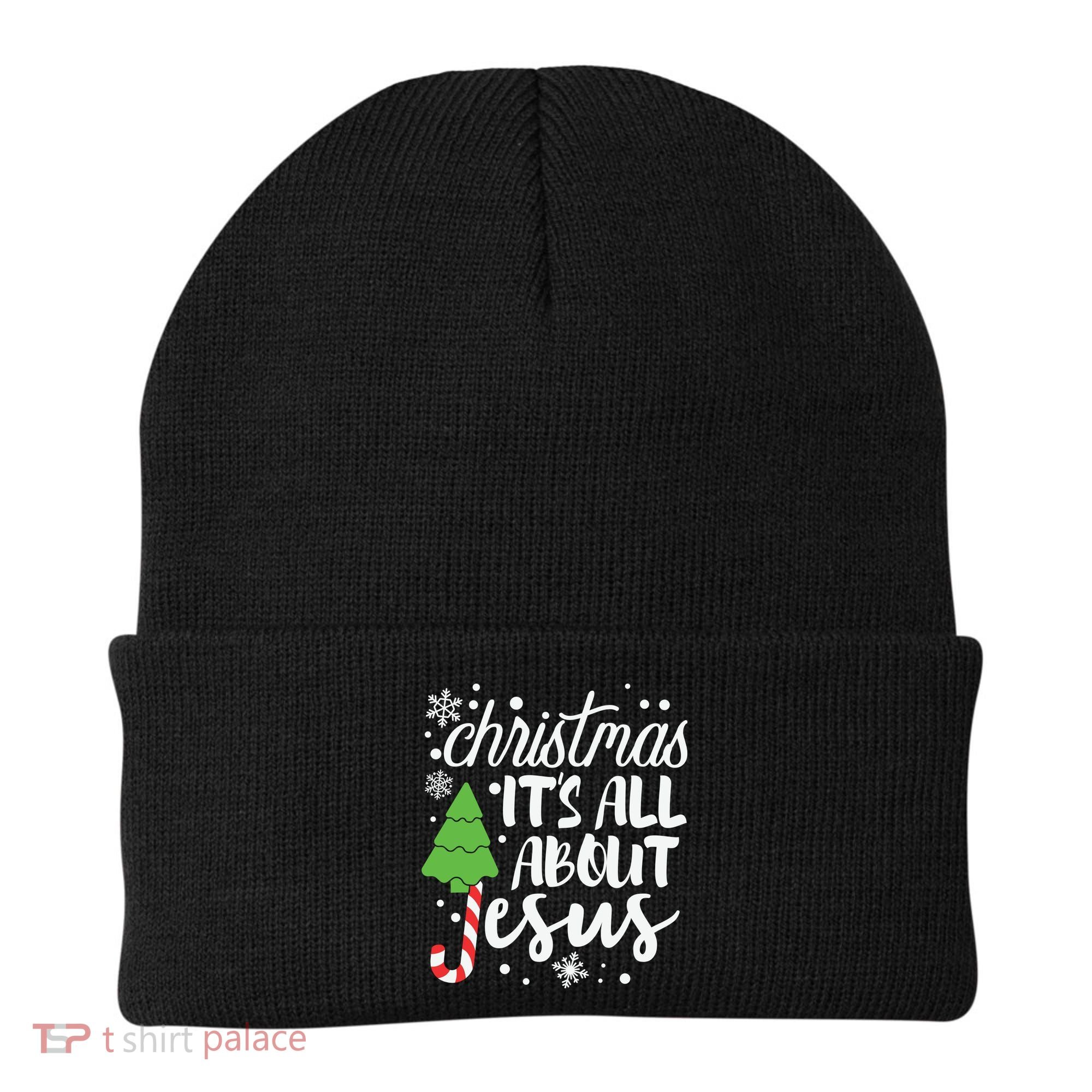Christmas It's All About Jesus Christmas Tree Gift Beanie