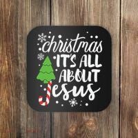 Christmas It's All About Jesus Christmas Tree Gift Coaster thumb 0