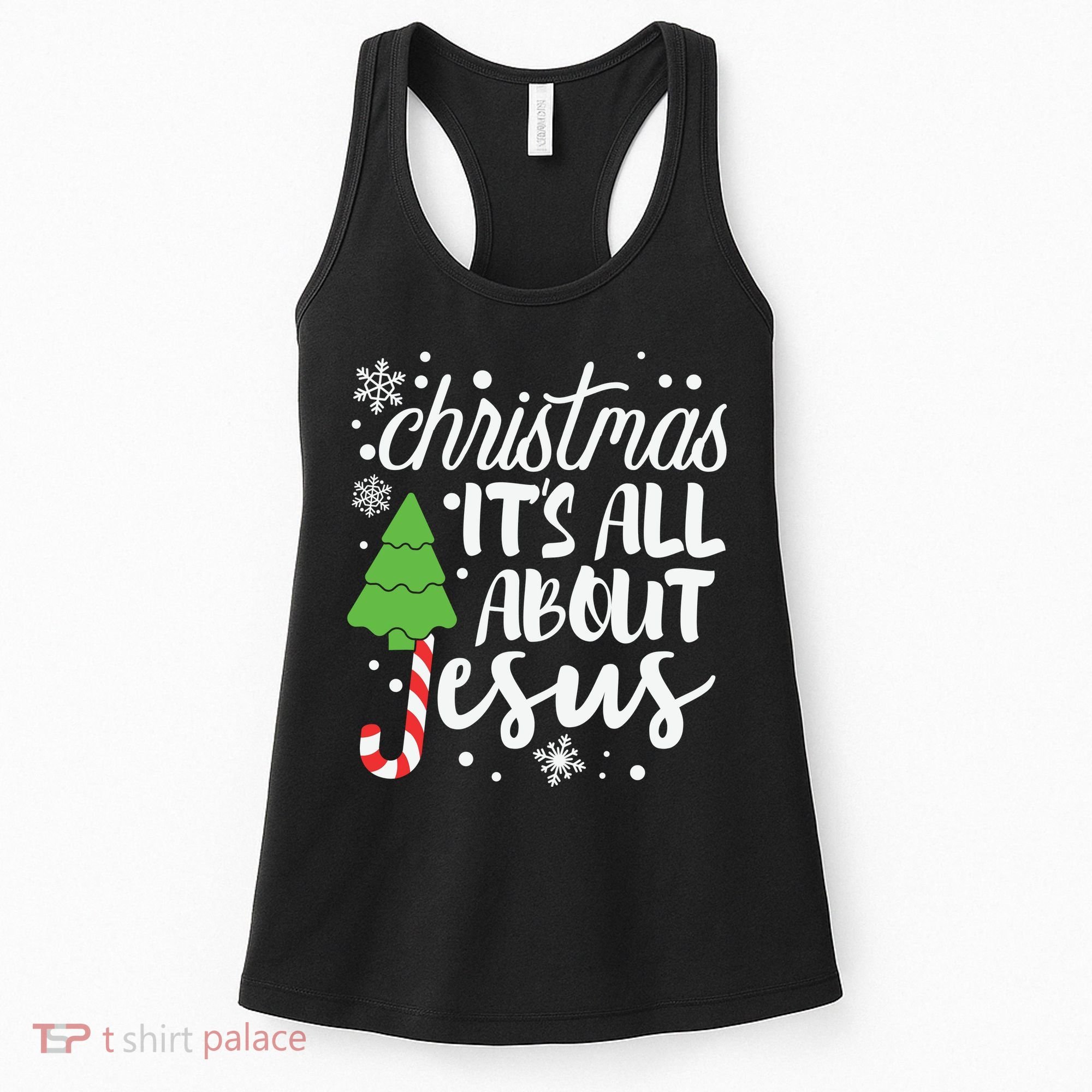 Christmas It's All About Jesus Christmas Tree Gift Women's Tank Top