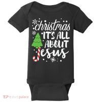 Christmas It's All About Jesus Christmas Tree Gift Baby Bodysuit thumb 0