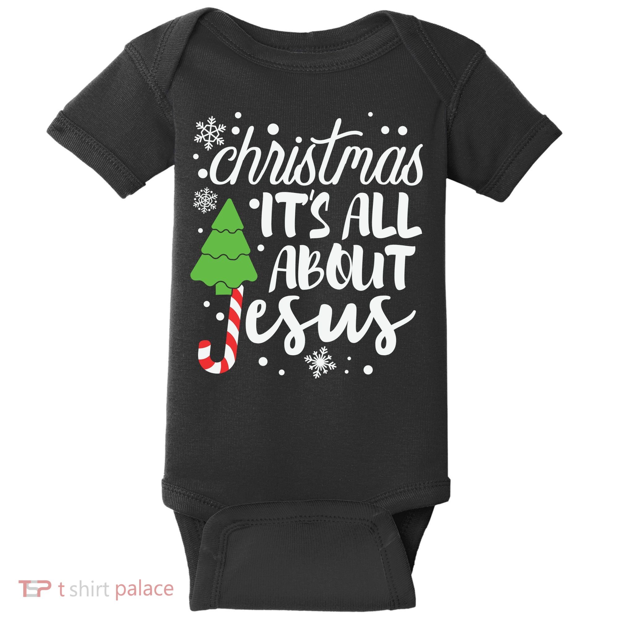 Christmas It's All About Jesus Christmas Tree Gift Baby Bodysuit