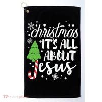 Christmas It's All About Jesus Christmas Tree Gift Golf Towel thumb 0