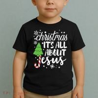 Christmas It's All About Jesus Christmas Tree Gift Toddler T-Shirt thumb 2