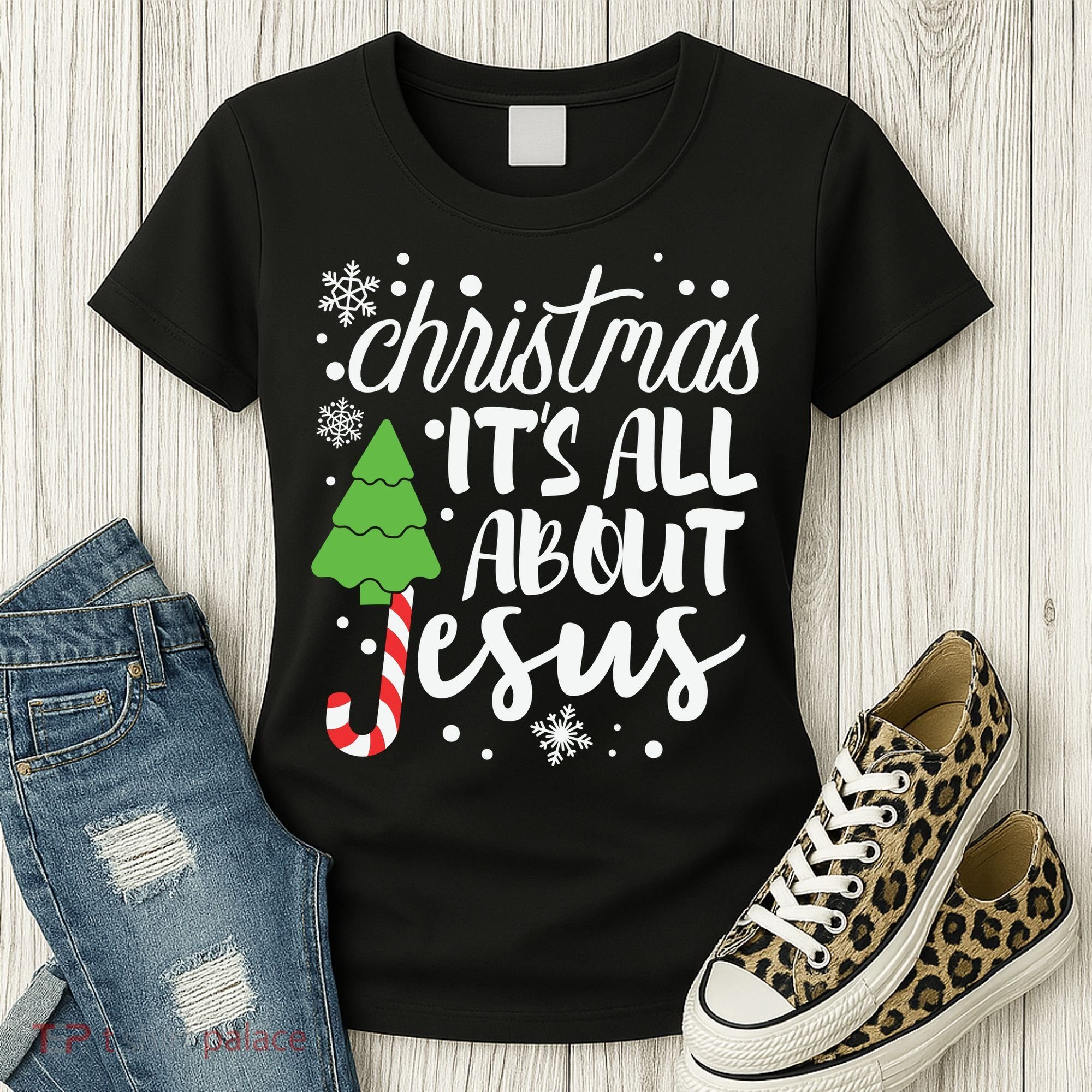 Christmas It's All About Jesus Christmas Tree Gift Women's T-Shirt