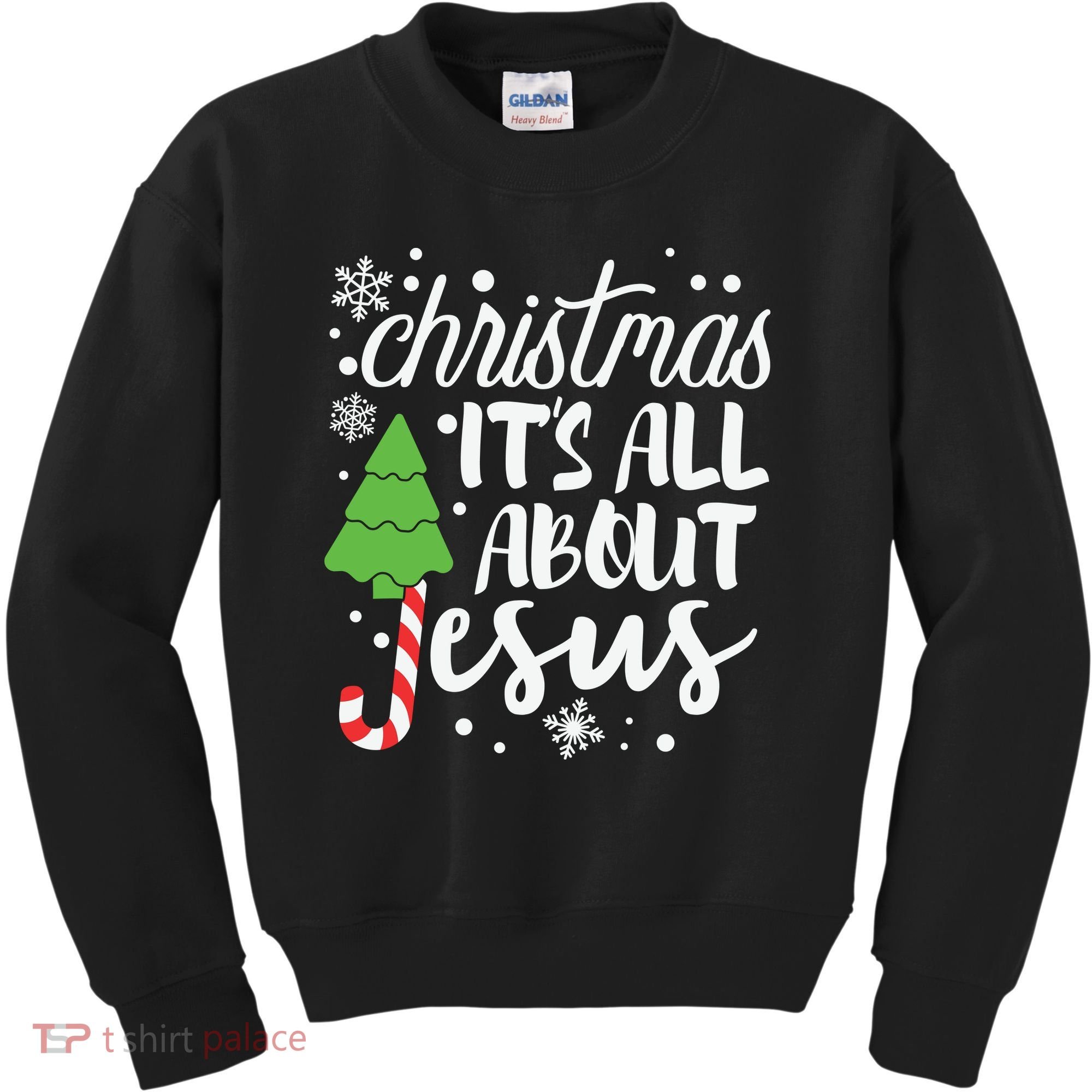 Christmas It's All About Jesus Christmas Tree Gift Kids Sweatshirt