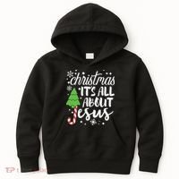 Christmas It's All About Jesus Christmas Tree Gift Kids Hoodie thumb 0
