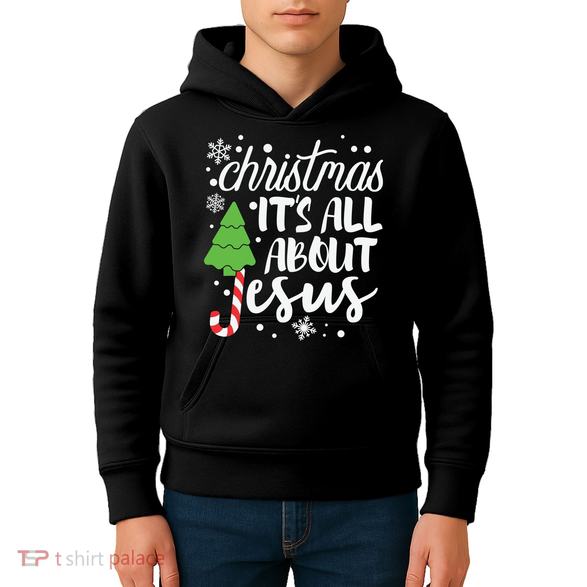 Christmas It's All About Jesus Christmas Tree Gift Kids Hoodie