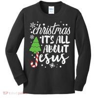 Christmas It's All About Jesus Christmas Tree Gift Kids Long Sleeve Shirt thumb 0