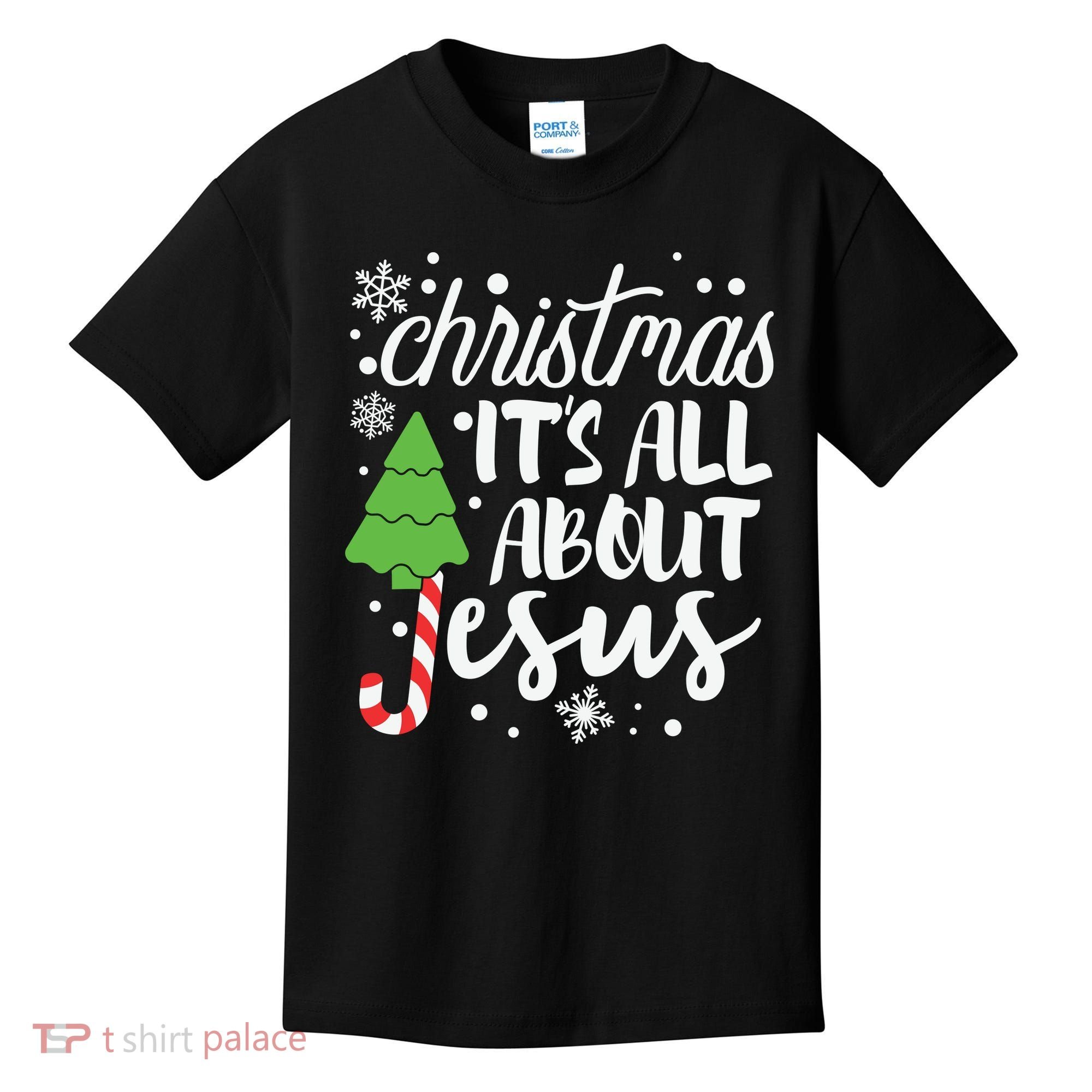 Christmas It's All About Jesus Christmas Tree Gift Kids T-Shirt
