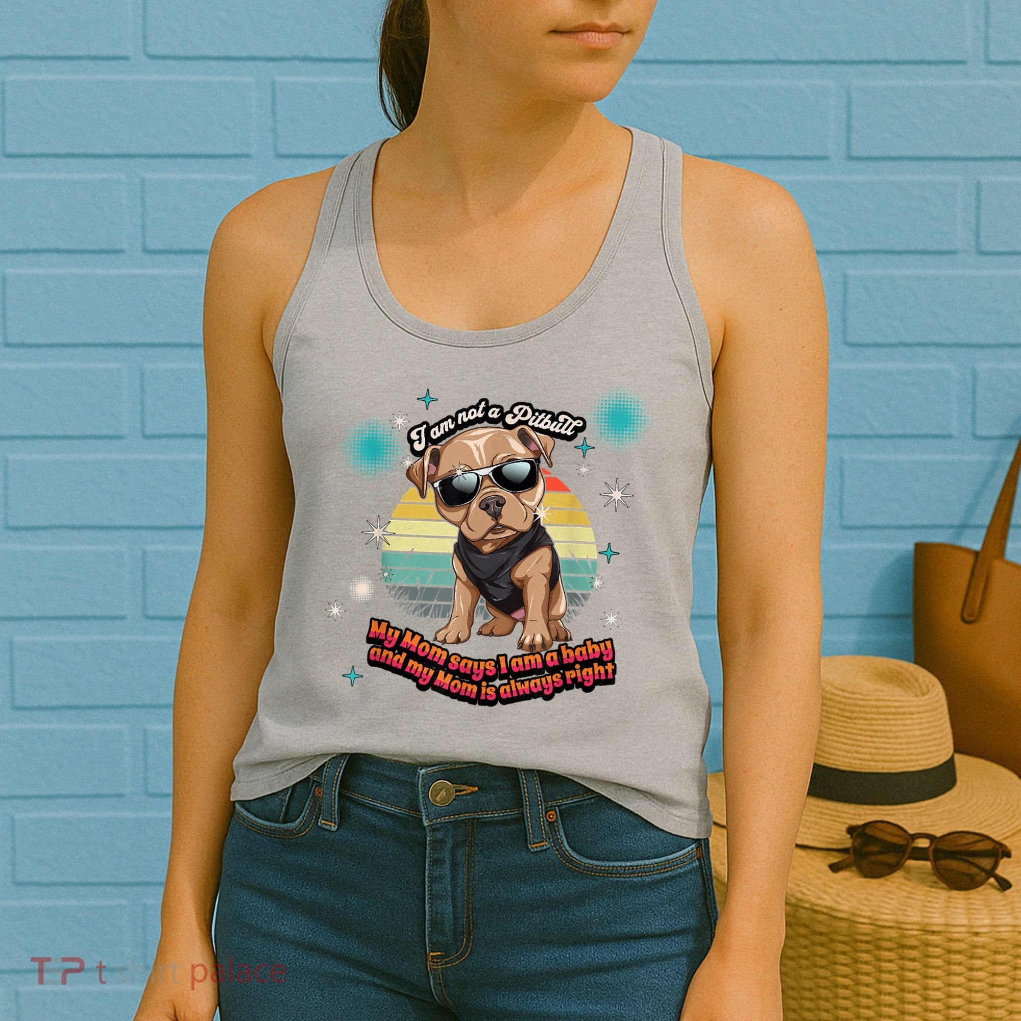 Cute I Am Not A Pitbull Funny Pitbull Dog Owners Gifts Women's Tank Top