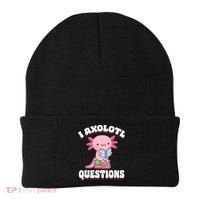 Cute I Axolotl Questions Women Funny P.ink Axolotl Beanie thumb 0