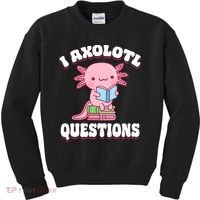 Cute I Axolotl Questions Women Funny P.ink Axolotl Kids Sweatshirt thumb 0