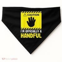 Caution I'm A Handful Cute 5th Birthday USA-Made Doggie Bandana thumb 0
