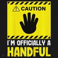 Caution I'm A Handful Cute 5th Birthday USA-Made Doggie Bandana thumb 2