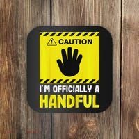 Caution I'm A Handful Cute 5th Birthday Coaster thumb 0