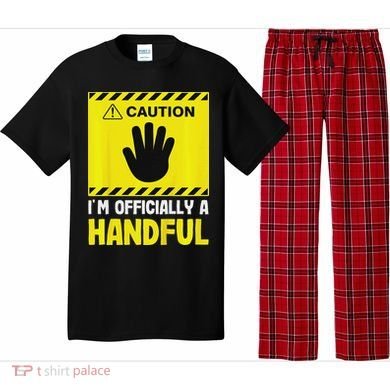 Caution I'm A Handful Cute 5th Birthday Pajama Set