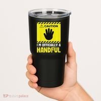 Caution I'm A Handful Cute 5th Birthday Tumbler thumb 2