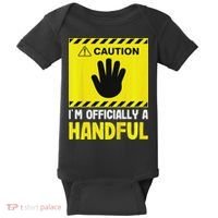 Caution I'm A Handful Cute 5th Birthday Baby Bodysuit thumb 0