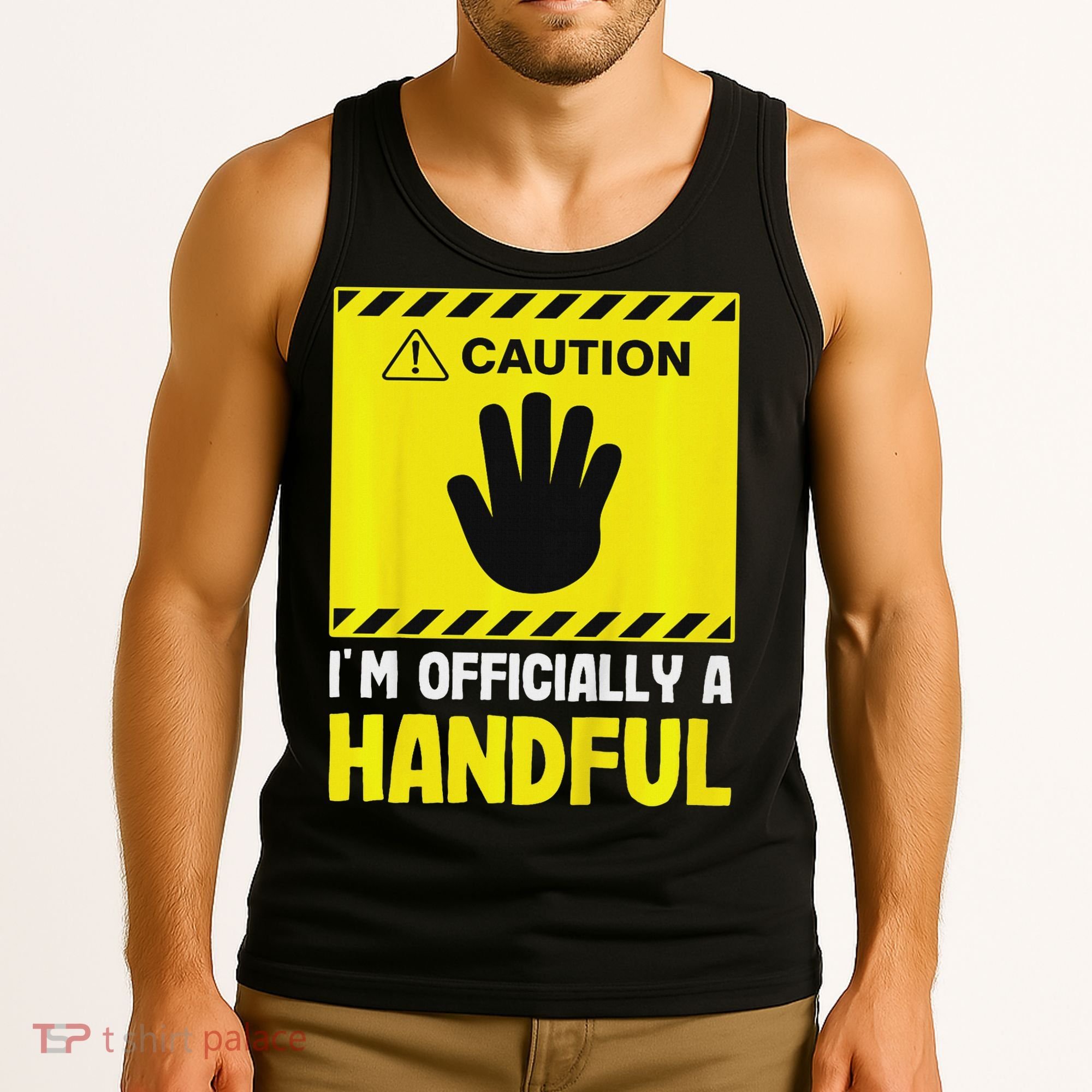 Caution I'm A Handful Cute 5th Birthday Tank Top