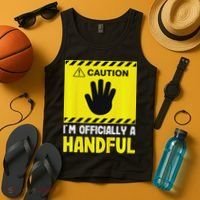 Caution I'm A Handful Cute 5th Birthday Tank Top thumb 4