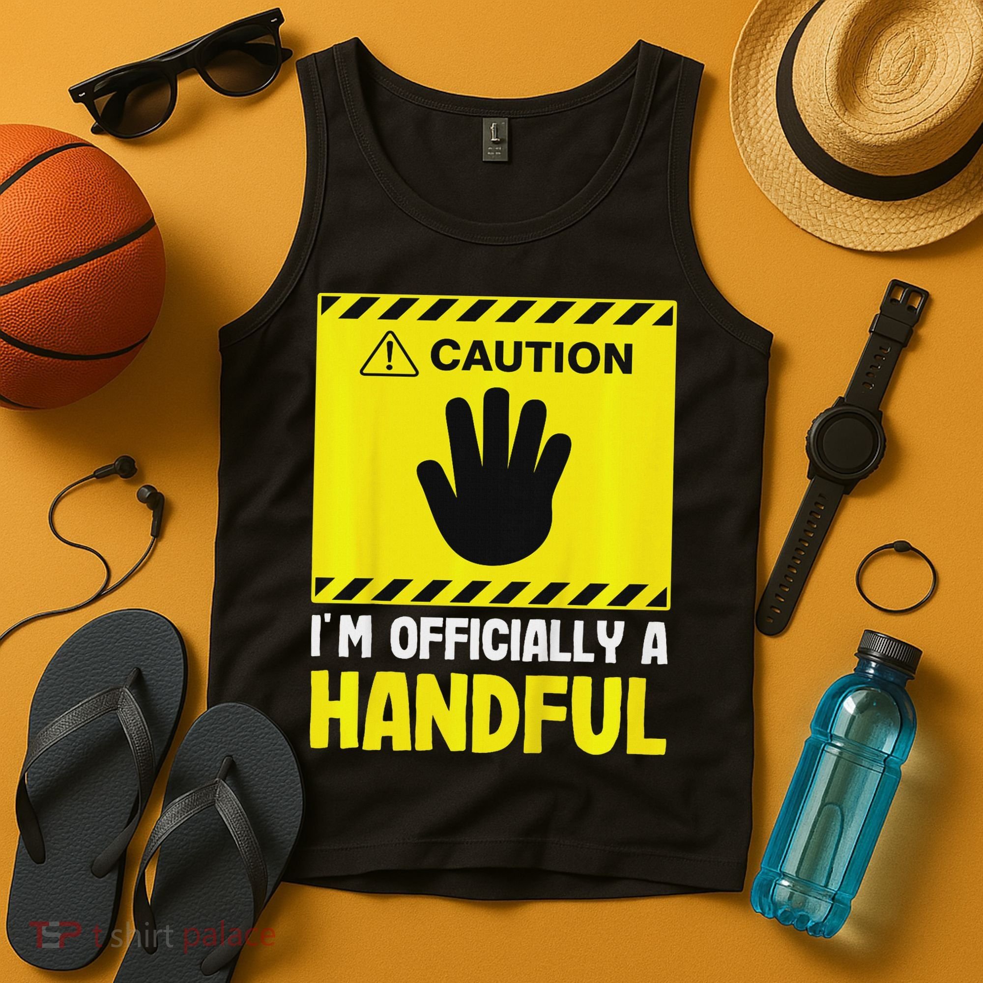 Caution I'm A Handful Cute 5th Birthday Tank Top
